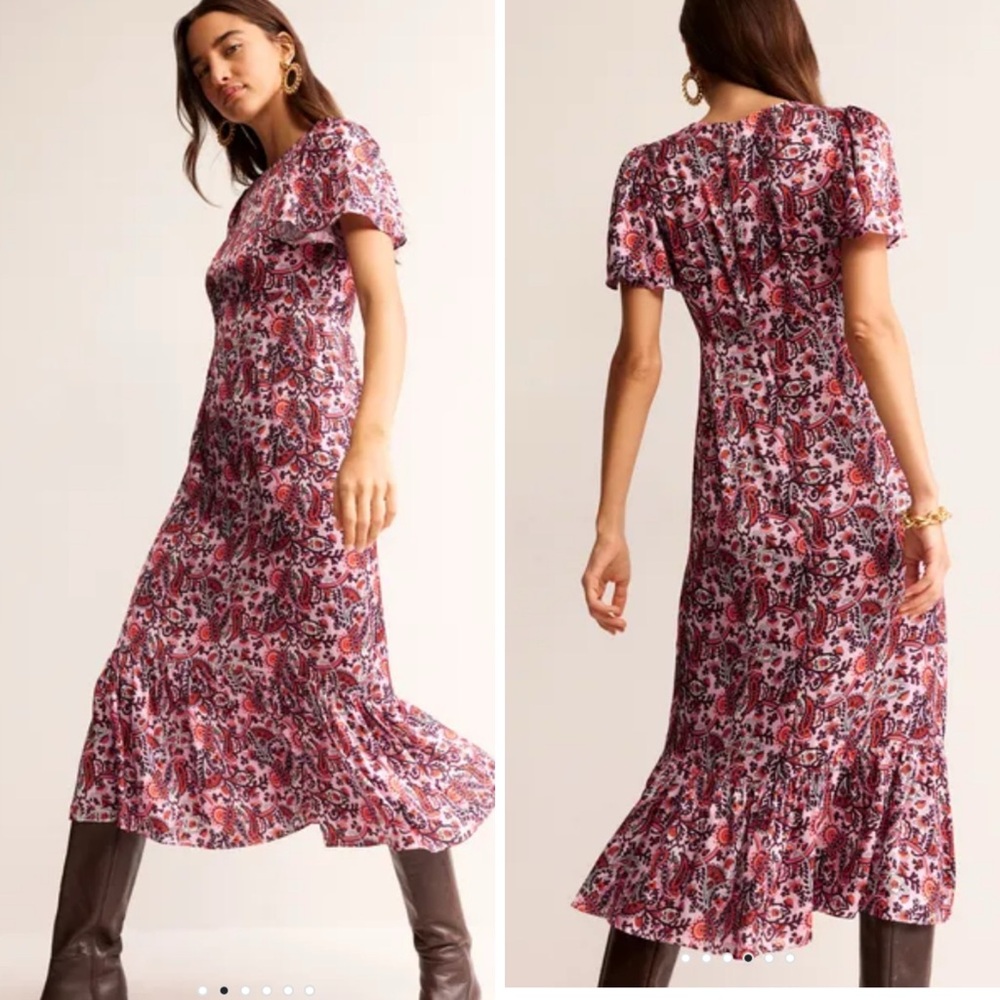 NWT Boden tiered flutter sleeve tea dress